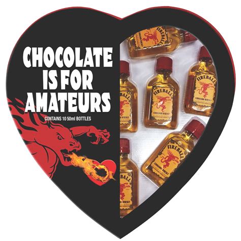 Fireball Valentine Heart Shaped Gift Pack of 10 Bottles Cinnamon ...