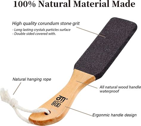 Pumice Stone Foot File 2 Pack - Callus Remover for Feet with Wooden Handle | Pedicure Foot ...