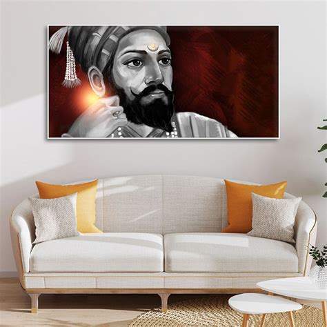 Portrait of Chhatrapati Shivaji Maharaj Wall Painting – Vibecrafts