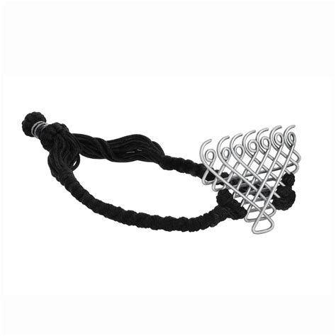 Silver Saraswati Bracelet – Big Motif Black Thread | Aadyaa