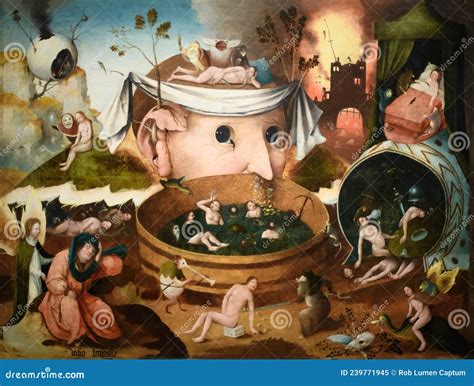 The Vision of Tundale, 1500 Painting by Hieronymus Bosch Editorial ...