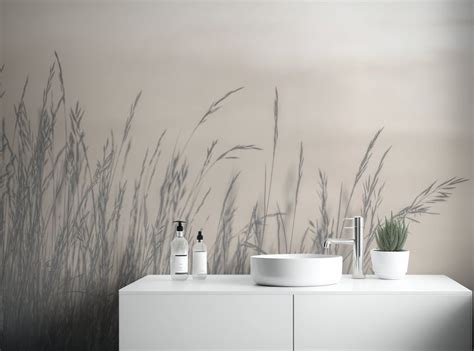 Foggy Warm Pastel Tone Autumn Landscape Wallpaper Murals