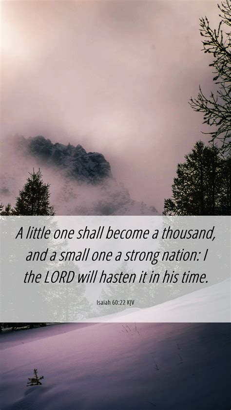 Isaiah 60:22 KJV Mobile Phone Wallpaper - A little one shall become a ...
