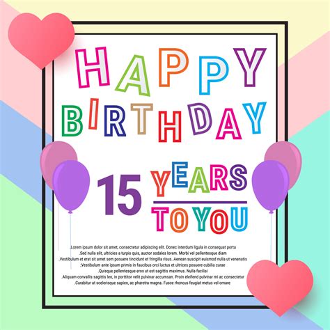 Happy 15th Birthday Card