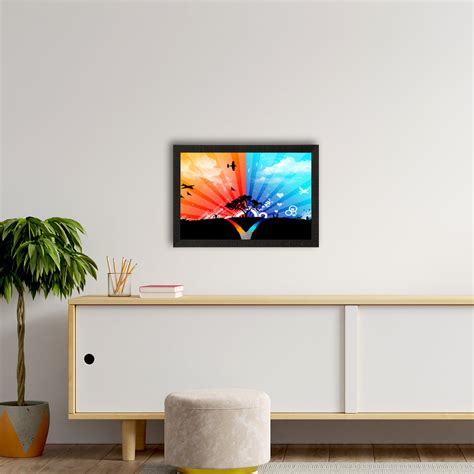 Tree & Birds Satin Matt Texture UV Art Painting - eCraftIndia Online