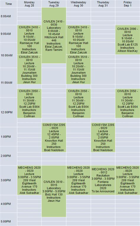 Second year schedule : r/OSU