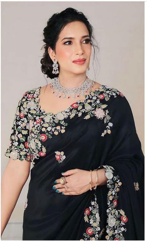 Heavy Embroidery Party wear Women's Saree Black – mahezon