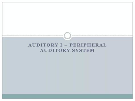 Peripheral Auditory System 的图像结果
