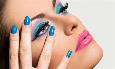 Download wallpaper blue, eyes, nails, female, make up, section style in ...