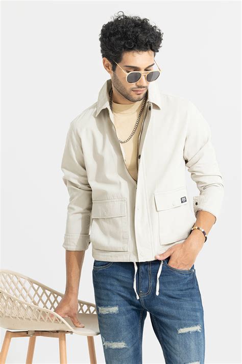 Buy Men's Legend Ivory Overshirt Online | SNITCH
