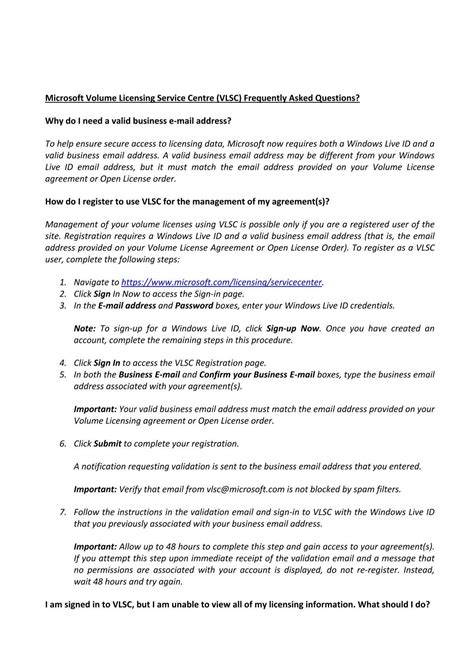 Microsoft Volume Licensing Service Centre (VLSC) Frequently ...