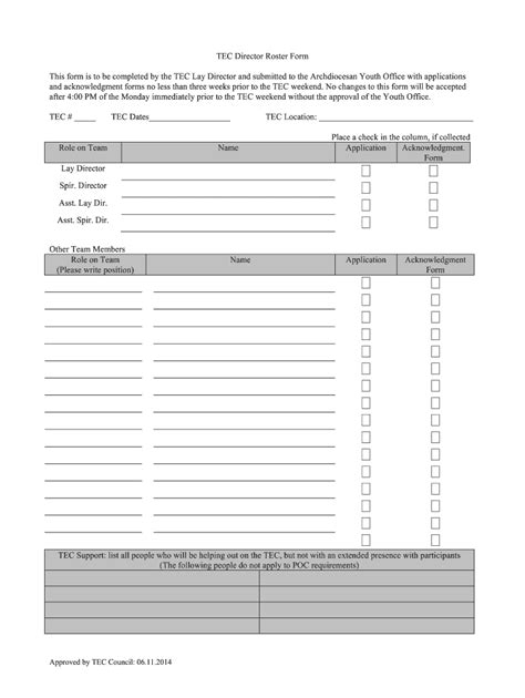 Fillable Online B. iv. TEC Director Roster Form Fax Email Print - pdfFiller