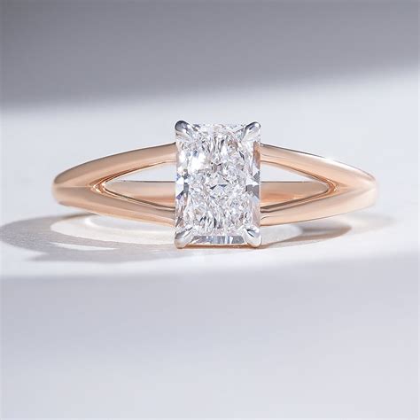 Split Shank 1 Ct Radiant Solitaire Ring – True Diamond IN