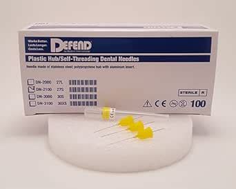 DEFEND DEFEND Plastic Hub/Self-Threading Dental Needles 27GA Short #DN ...