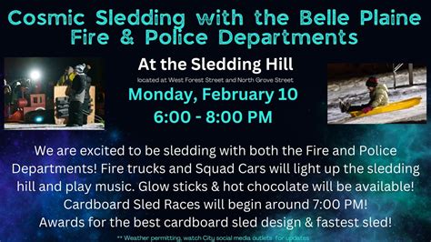 Cosmic Sledding with the Belle Plaine Fire & Police Departments, Belle ...