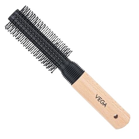 Vega Round Hair Brush with Wooden Handle for Adding Curls, Volume ...
