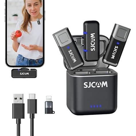 Sjcam M3 Wireless Lavalier Microphone (2Tx+1Rx) For Smartphones/Iphone ...