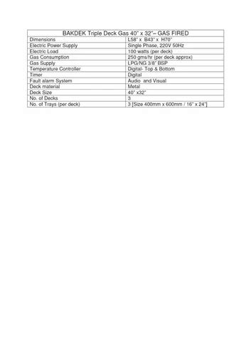 Deck Oven - Gas Fired - BAKDEK GAS FIRED DECK OVEN - 3 Tray ...