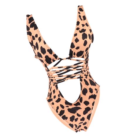 Women Leopard Print One Piece Swimsuit Swimwear Ba... – Vicedeal