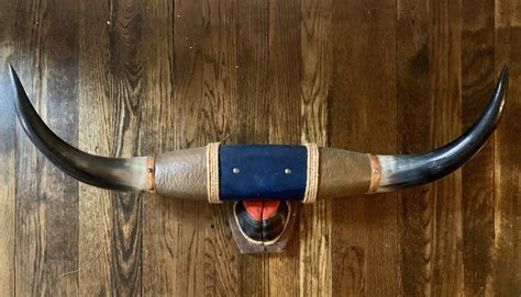 Vintage Bull Steer Horn Wall Mount - Western Decor Man Cave