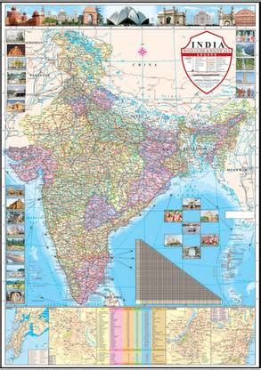 India Political Map Paper Print - United Publication posters - Maps ...