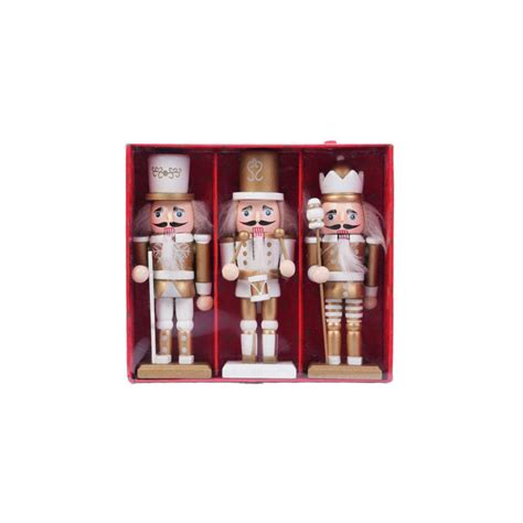 Set of 3 Gold Nutcrackers - 15 cm – World of Christmas