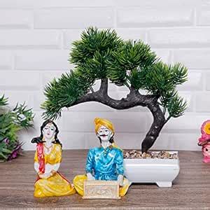 Buy Rajasthani Musician Bawla Set with Artificial Bonsai Plants ...
