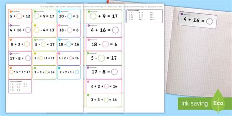 👉 Missing Number Themed Maths Sticky Labels