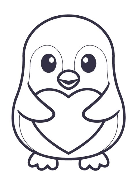 Cute Baby Penguin Colouring Pages