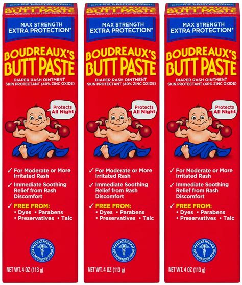 Boudreaux's Butt Paste Maximum Strength Diaper Rash Cream, Ointment for ...