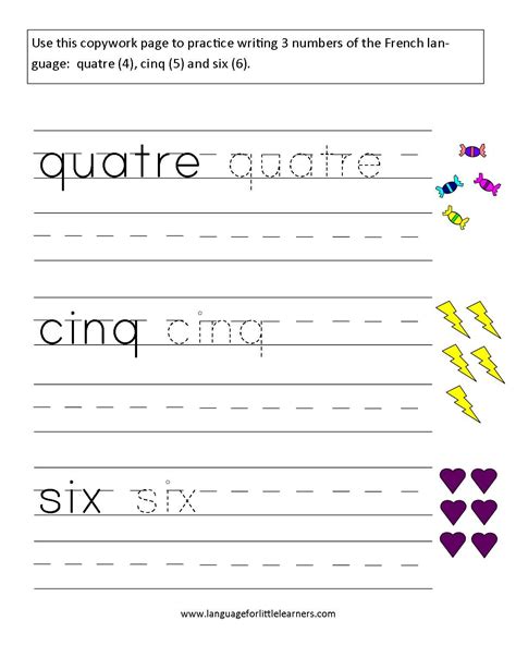 Image result for French Numbers Worksheets Printable