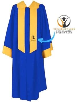Blue & Yellow Strip Personalized Graduation Gown | Personalized ...