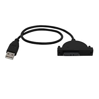 ZHuidjo USB 2.0 Male to SATA 6+7 P Male Data Cable Black 36cm Cable ...
