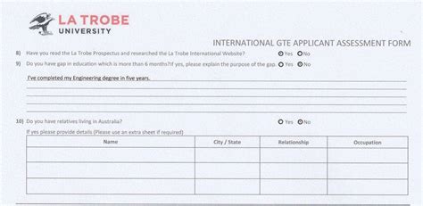 Genuine Temporary Entrant (GTE) Statement Australia Sample