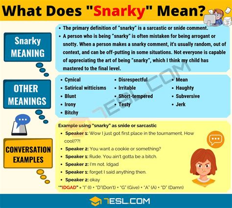 Snarky Meaning, Origin and Examples • 7ESL