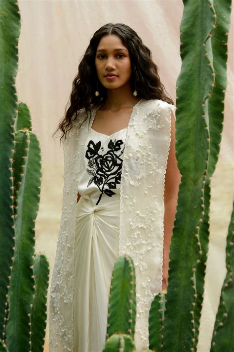 Richa Khemka - Pearl Cape With Dress - Elahe