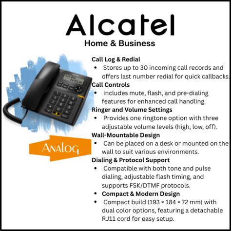 Alcatel T58 Corded Landline Phone With Display & Speaker (Black) for ...