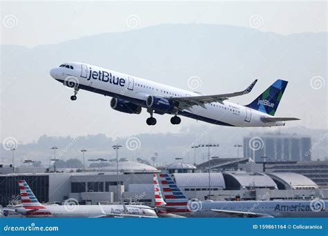 JetBlue Airways Plane Taking Off from Los Angeles Airport Editorial ...