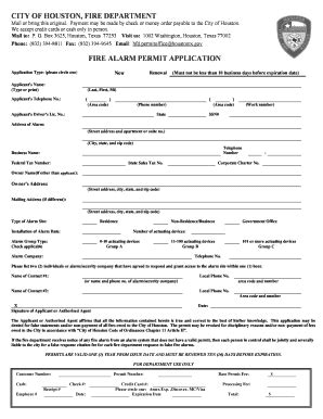 City Of Houston Fire Alarm Permit - Fill Online, Printable, Fillable ...