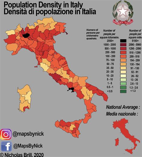 Population Density Map of Italy | Middle school science activities ...