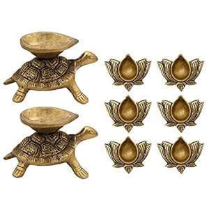 Buy Divya Mantra Indian Diwali Oil Lamp Pooja Diya Brass Light Puja ...