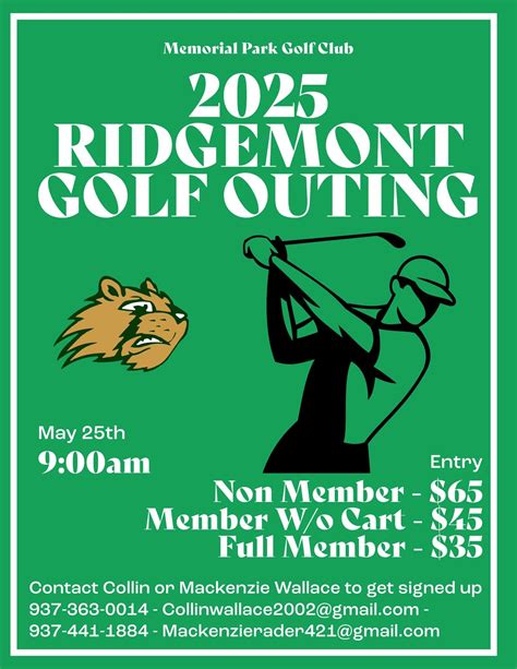 Ridgemont Golf Outing Set for May 25 at Memorial Park Golf Club - 95.3 ...