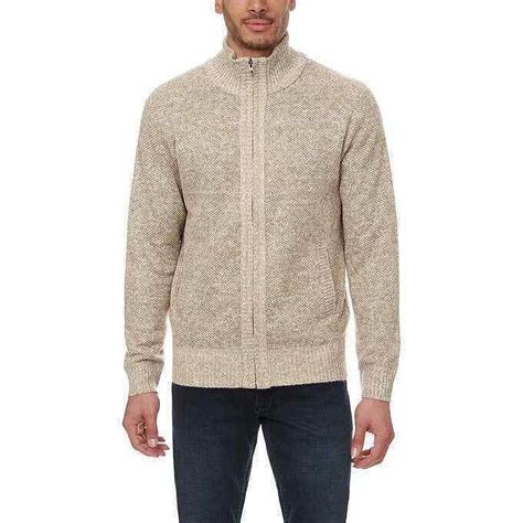 Buffalo David Bitton Men’s Full Zip Faux Fur Lined Sweater (Tan, XL ...
