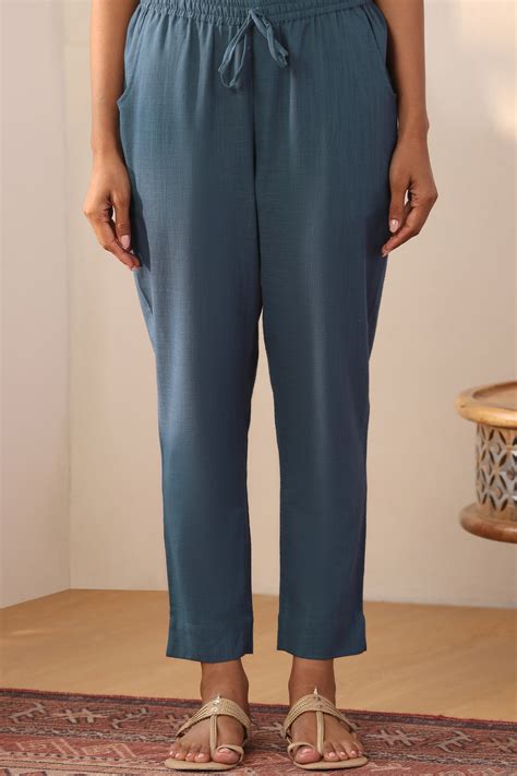 Shop Roza Zoha Blue Narrow Pants for Women | Farida Gupta – Farida ...