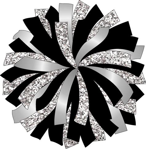 CUSTOM POM - Glitter and Glam Pom Pom Digital Clip Art - Black and ...