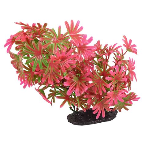 Uxcell Plastic Fish Tank Decor Underwater Plant, Green/Hot Pink ...