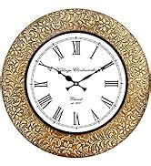 Buy RoyalsCart Floral Design Painting Wooden Antique Analog Wall Clock ...