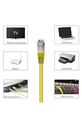 Câbles réseau Waytex Câble Ethernet Réseau RJ45 Cat 5e FTP blindé ...