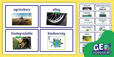 Geo Wonderers KS2: Natural Resources Key Vocabulary Cards