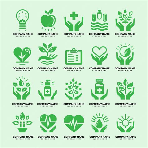 Health and wellness vector logo icons set | Premium Vector